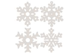 4 flocons blanc 7 cm