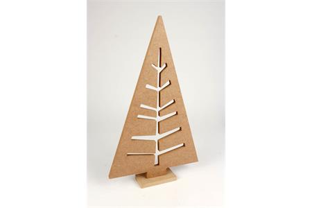 Sapin sur socle en médium découpe intérieure "branchage" - 33 x 20 x 4 cm