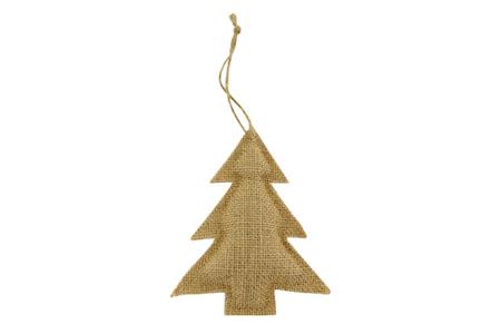 Sapin à suspendre, toile de jute 12x15 cm