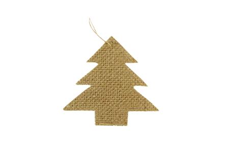 Sapin plat à suspendre, toile de jute, 10x10,5 cm