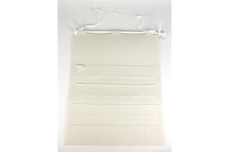 Calendrier de l'avent en feutrine blanc/écru à suspendre avec 24 pochettes en  tissu -L 46,5 x H 59 cm - dim. Pochette : 7 x 7 cm