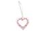 Suspension céramique blanche, forme coeur, découpe cœur,  avec cordelette organza, 8,7 cm