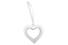 Suspension céramique blanche, forme coeur, découpe cœur,  avec cordelette organza, 8,7 cm
