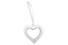 Suspension céramique blanche, forme coeur, découpe cœur,  avec cordelette organza, 8,7 cm
