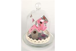 Mini cloche en verre fin couvercle amovible - 13,5 x 10 x 10 cm