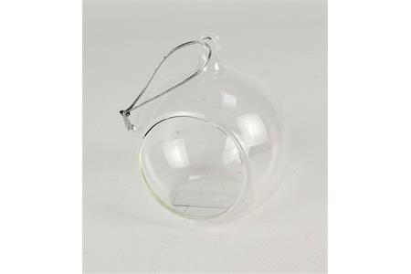 Boule en verre fin ouverte à suspendre - diam. 8 cm - diam. ouverture 5 cm