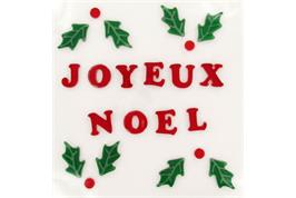 Joyeux Noël en gel "gelly" vitrostatique (lettres 2 cm), 22 pièces, planche 20 cm