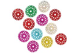 Sequins boules dentelles 3 cm métallisées couleurs assorties 35 grs