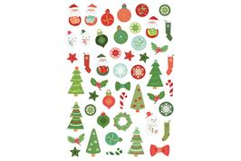 Gommettes décos de Noël – couleurs et tailles assorties – 96 pièces