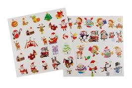 48 stickers transparents motifs Noël - tailles et couleurs assorties - dim. 1,5 à 4,5 cm