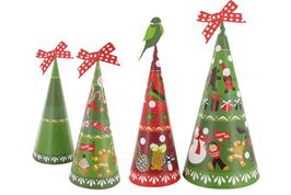 3 sapins à customiser avec gommettes, hauteurs 22, 25 et 30 cm