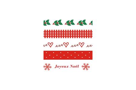 5 rubans Noël rouge,blanc et vert - 1 m chacun - largeur 1,5 cm