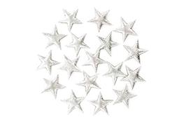 20 étoiles textiles scintillantes argent 3 cm
