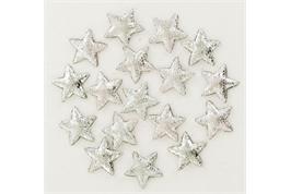 70 étoiles textiles scintillantes argent 2 cm