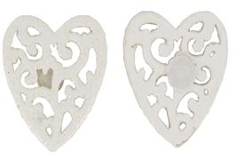 8 stickers résine blanche autocollants cœurs 3,5 cm