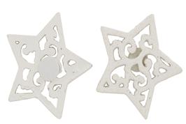 8 stickers résine blanche autocollants étoiles 3,5 cm