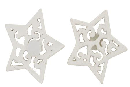 8 stickers résine blanche autocollants étoiles 3,5 cm