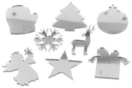 Set 8 miroirs "Noël" (taille 4 cm)