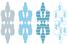 8 embellissements bois peints, environ 4 cm - Flocons