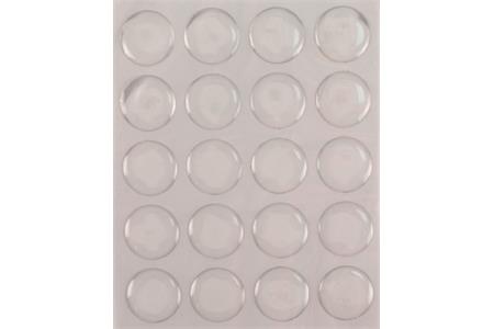 20 pastilles transparentes et autocollantes - diam. 2 cm