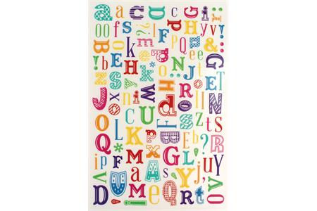 2 planches de transfert à sec couleurs assorties thème alphabet 15 x 23 cm