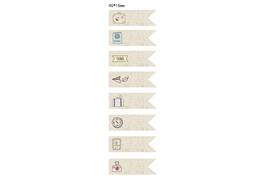 assortiment de papier adhésif forme fanion thème voyage L4.5 x l1.5 cm -160 pcs