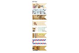 assortiment de papier adhésif forme fanion thème carte postale L4.5 x l1.5 cm -160 pcs