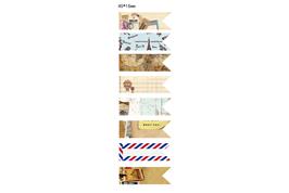 assortiment de papier adhésif forme fanion thème carte postale L4.5 x l1.5 cm -160 pcs