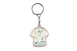 Set de 2 porte-clefs acrylique forme t-shirt 4.3x4 cm