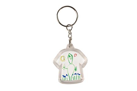 Set de 2 porte-clefs acrylique forme t-shirt 4.3x4 cm