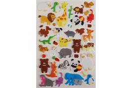 41 stickers translucides couleurs assorties animaux - de 0.5 à 4 cm