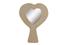 Miroir forme coeur en bois avec manche 