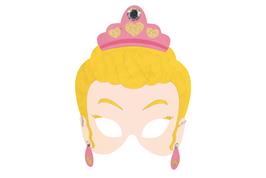 Set de 4 masques princesse en carte forte blanche prédessinés 