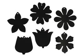 Set de 6 fleurs à gratter + rubans + grattoir - taille 8 cm