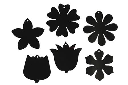 Set de 6 fleurs à gratter + rubans + grattoir - taille 8 cm