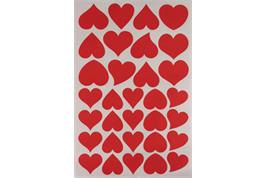 Gommettes coeur rouge à gratter + 1 grattoir - 32 pcs