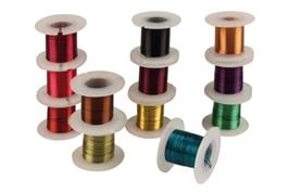 Set de 12 bobines de fil métal - couleurs assorties 3mxl0.4mm
