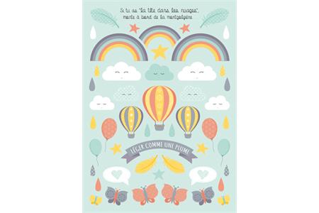 Gommettes la tête dans les nuages - 102 pièces 