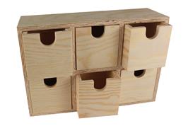 Petit meuble de rangement - 6 compartiments tiroirs - 22.5x7x15.5 cm