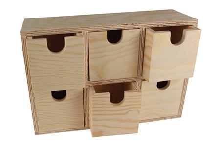 Petit meuble de rangement - 6 compartiments tiroirs - 22.5x7x15.5 cm