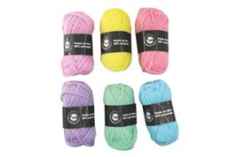 6 pelotes de laine couleurs pastels