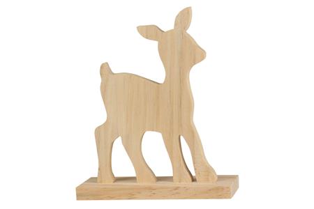 Faon en bois 12.5x15x4.5 cm