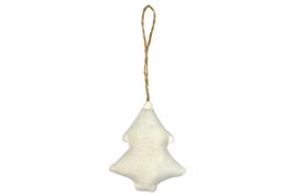 Suspension sapin tissu coton naturel 8x7x2 cm