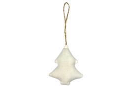 Suspension sapin tissu coton naturel 8x7x2 cm