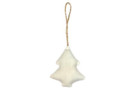 Suspension sapin tissu coton naturel 8x7x2 cm