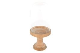 Cloche en verre avec socle bois - 14x6 cm