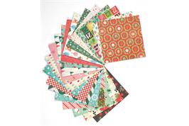 Feuilles de papier 15.2x15.2 cm Noël tendance - 20 feuilles assorties