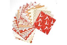 Feuilles de papier 15.2x15.2 cm Noël tradition - 20 feuilles assorties