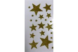 Stickers pailletés or étoiles, 1 à 5 cm - 20 pcs