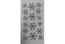 Stickers pailletés argent flocons, 2.5 à 3.5 cm - 16 pcs